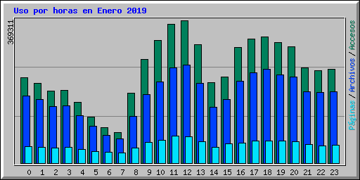 Uso por horas en Enero 2019